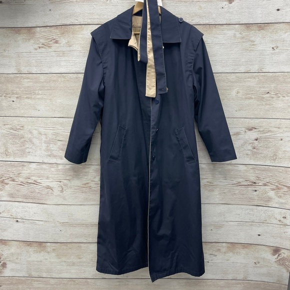 Whaling Womens Navy Thinsulate Trench Coat All Season Liner USA Made Size 12 - Picture 15 of 16